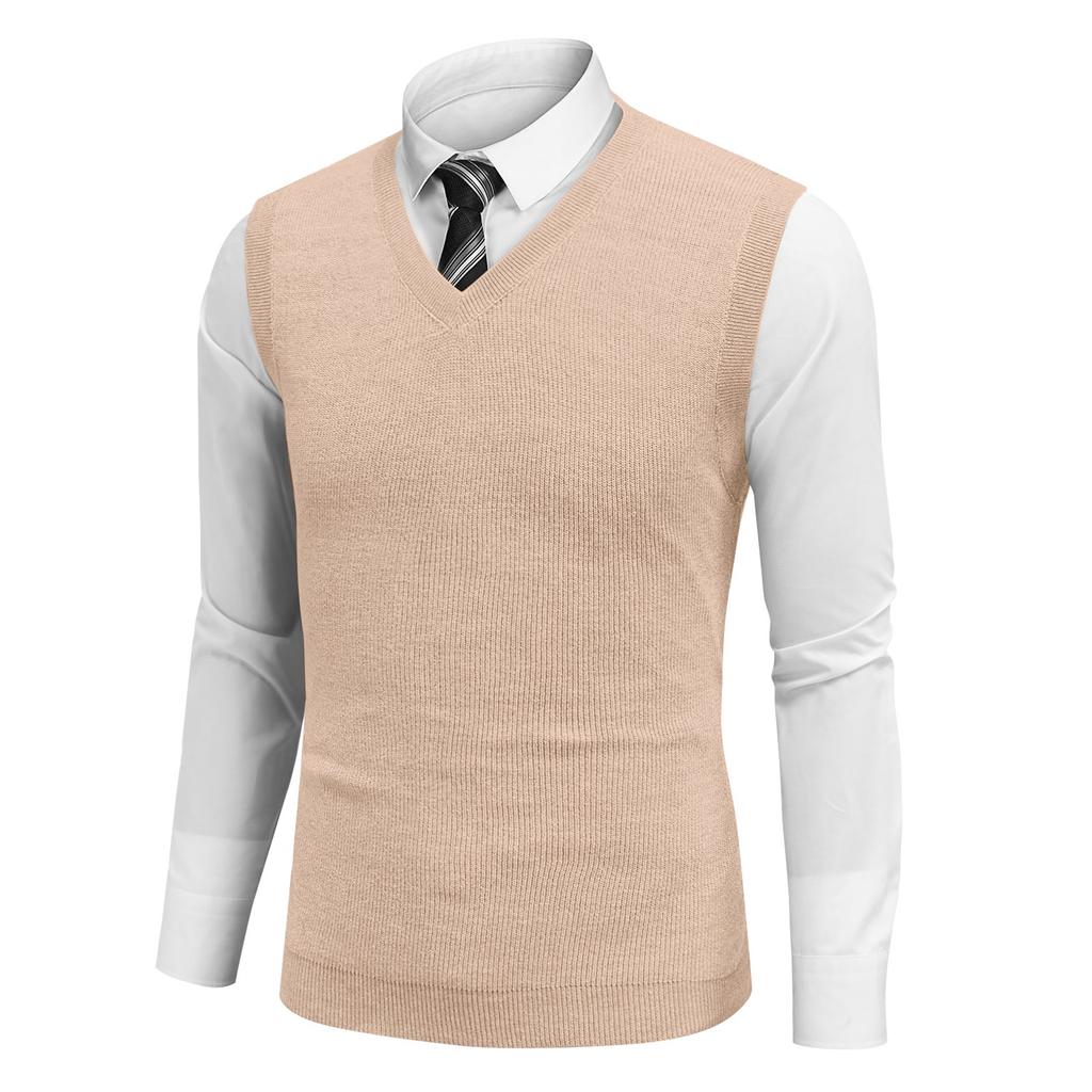 Men's V-neck Vest Sleeveless Knitted Pullover
