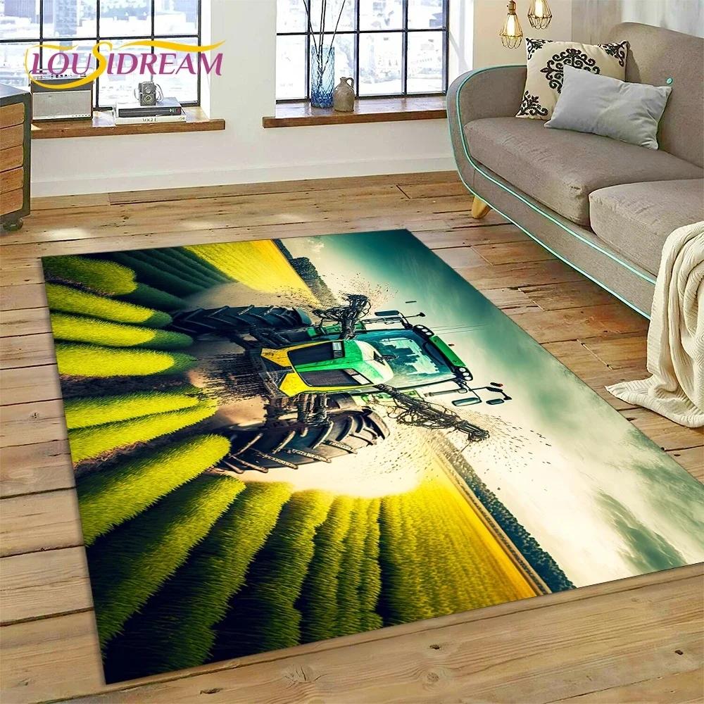 Retro Tractor Car  Truck Carpet Rug for Bedroom Living Room Home Sofa Decoration,Children Game Large Decor Floor Mat Gift