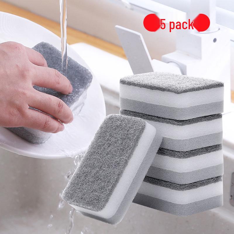 

5-Pack Dishwashing Sponges: Magic Erasers with High-Density, Double-Sided Scouring Pads for Kitchen Cleaning