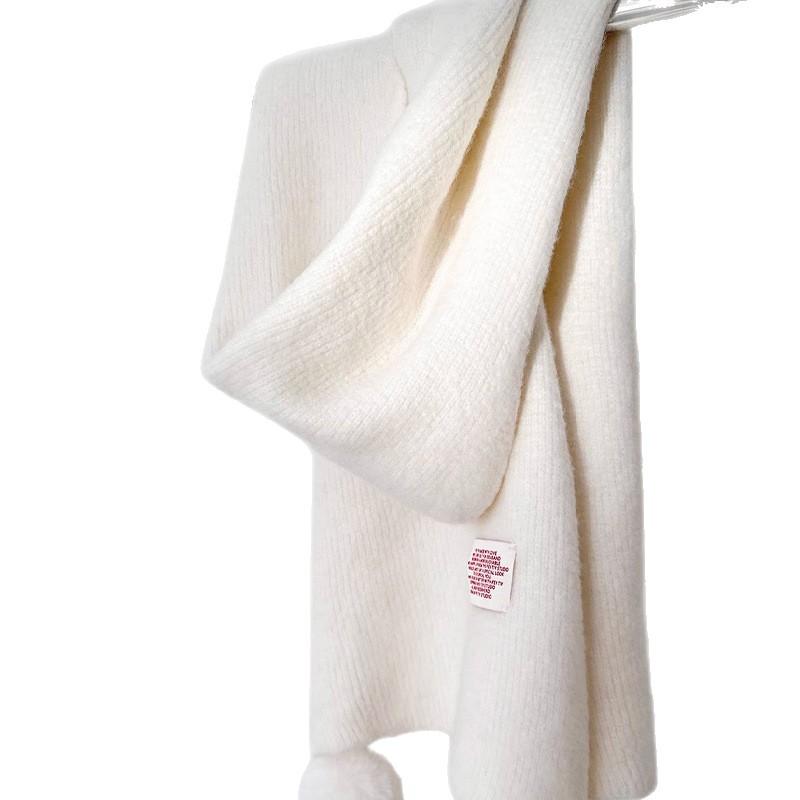 Nuonuo Feel Ball Scarf for Women Gentle Wind  Winter Warmth  Korean Version Versatile Woolen Scarf  Imitation Cashmere