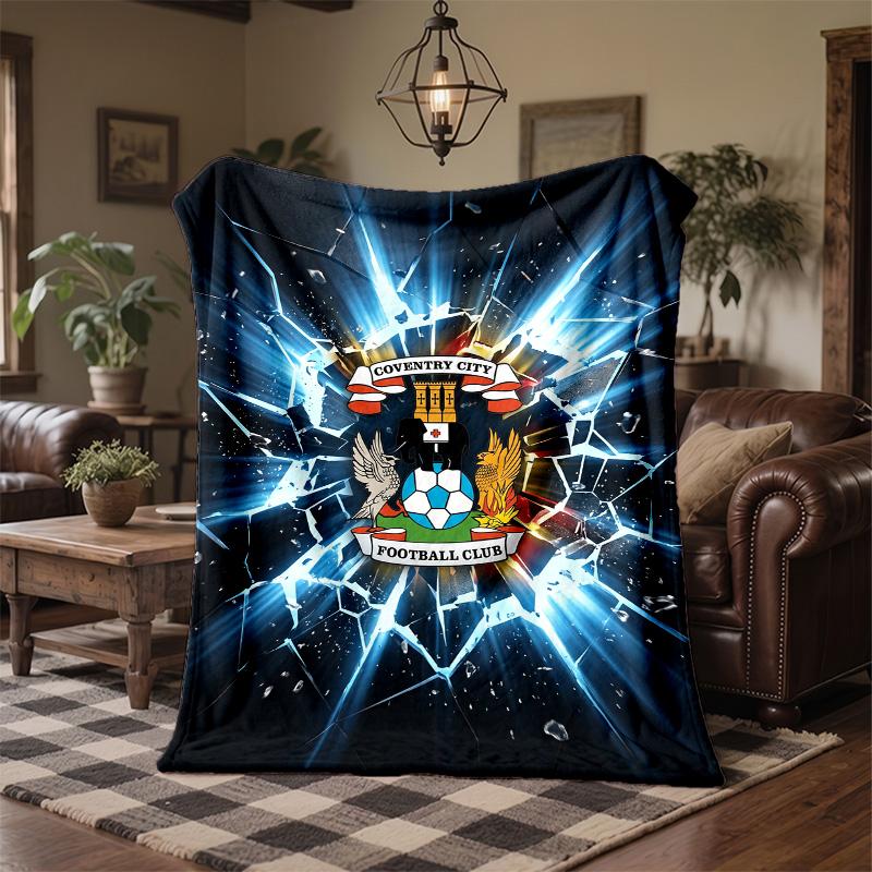 Coperta in Flanella con Stampa Coventry City Calcio Morbida Calda Coperta da Divano Letto per Casa Ufficio Camera da Letto