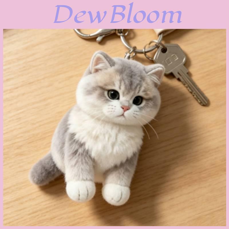 Portachiavi Gatto Peluche Con Materiale Peluche Corto Morbido Per Regalo E Decorazione Borsa