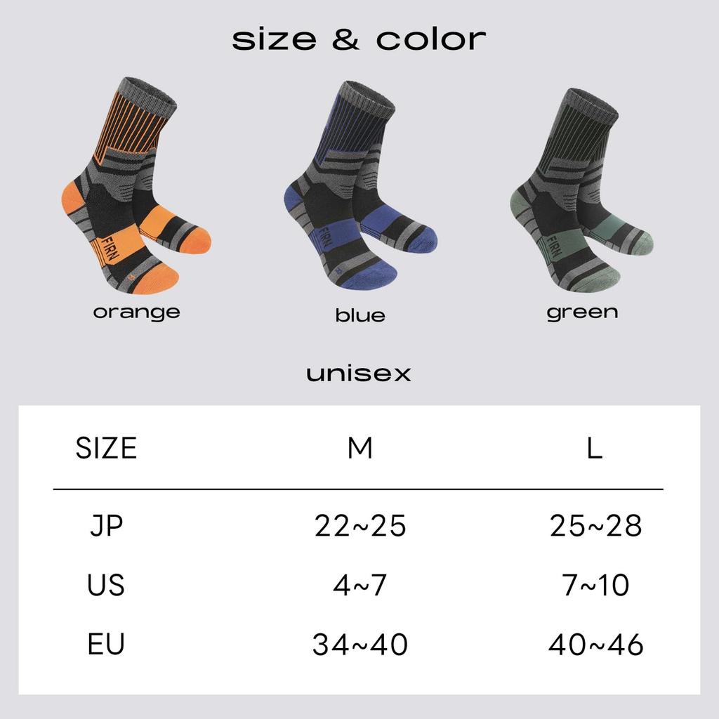 FIRN Armor Pro Merino Wool Socks for Outdoor Hiking and Cushioned Blister Trail Unisex Socks, High-Performance Mountaineering, Antibacterial,