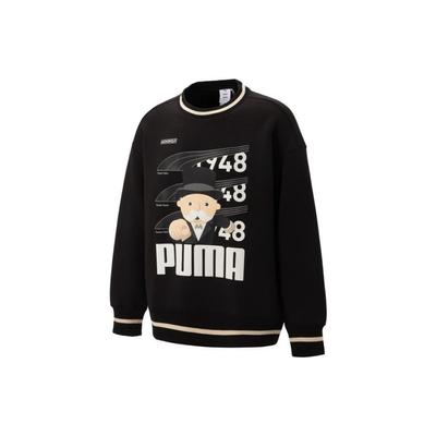 Puma Cartoon Animated Print Crew Neck Long Sleeve Sweatshirt Men Tops Black 539898-01