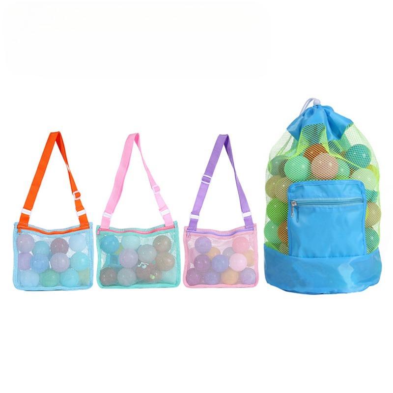 Kids Toy Storage Bag Quick-Dry Mesh Beach Shoulder Bag for Travel & Outdoor Play Breathable Lightweight Beach Bag