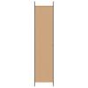 5 Piece Room Divider Beige 250 X 220 Cm Fabric