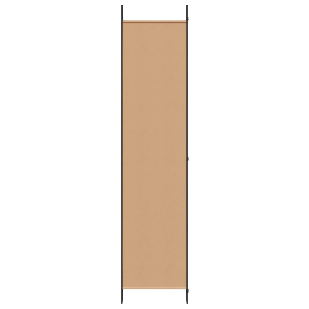 5 Piece Room Divider Beige 250 X 220 Cm Fabric