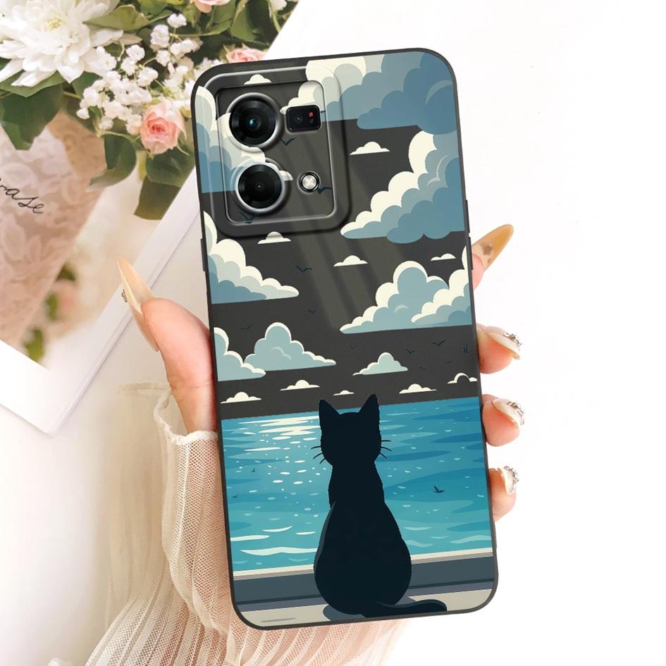 Case For OPPO Reno 7 8 4G Cover CPH2457 CPH2363 Lovely Cartoon Soft Silicone Matte Bumper For OPPO F21 Pro Cases F21s Pro Fundas