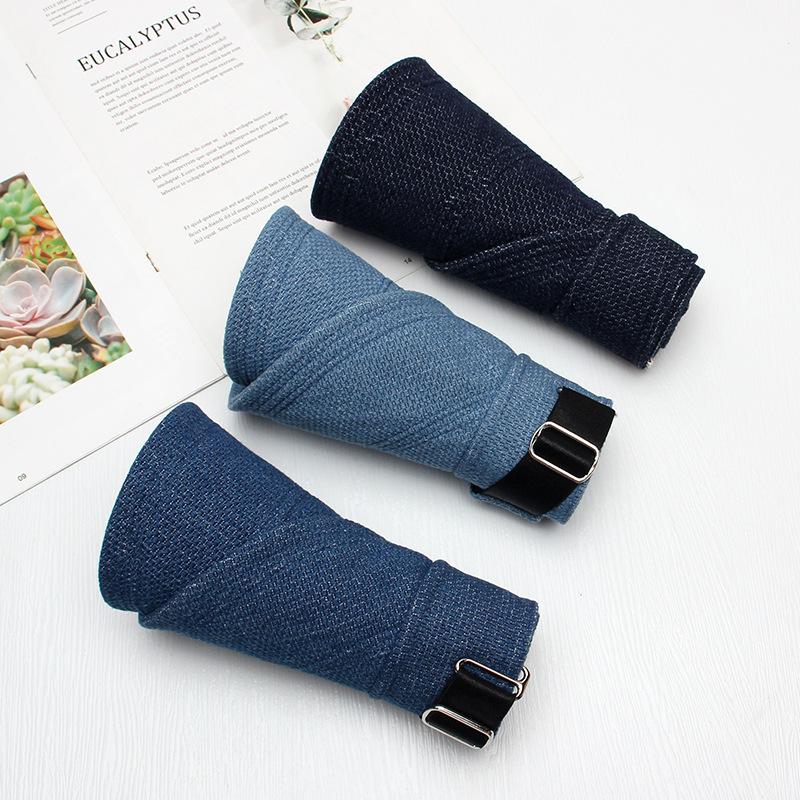 Hat women's new denim empty top hat UV protection large brim sun hat summer big head circumference no top sun hat