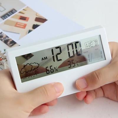 Termometro e Igrometro Orologio Creativo Display Meteo Luminoso Piccola Sveglia Sveglia Elettronica Trasparente