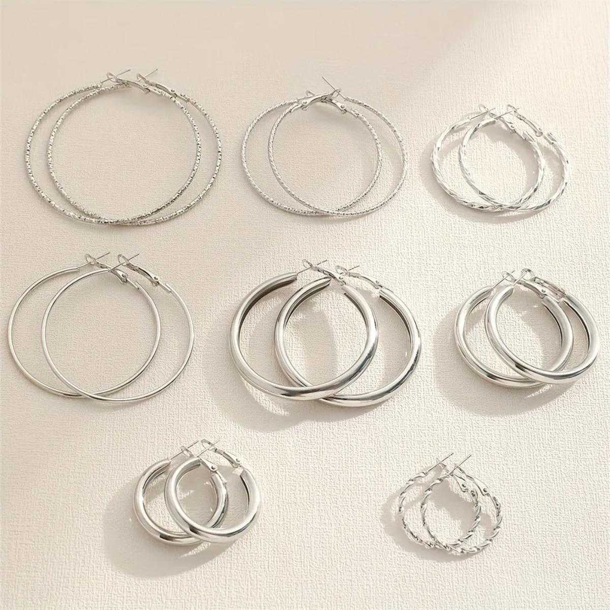 

8-Pair Assorted Dangle Earrings Collection, Stylish for Daily & Party Wear, Perfect Gift for Women