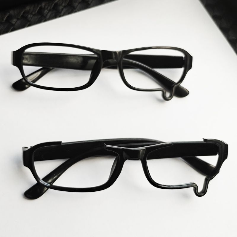 Unisex Personality Black Teardrop Glasses Frame No Lenses Anime-Shaped Photography Stage Performances Cosplay Eyeglasses