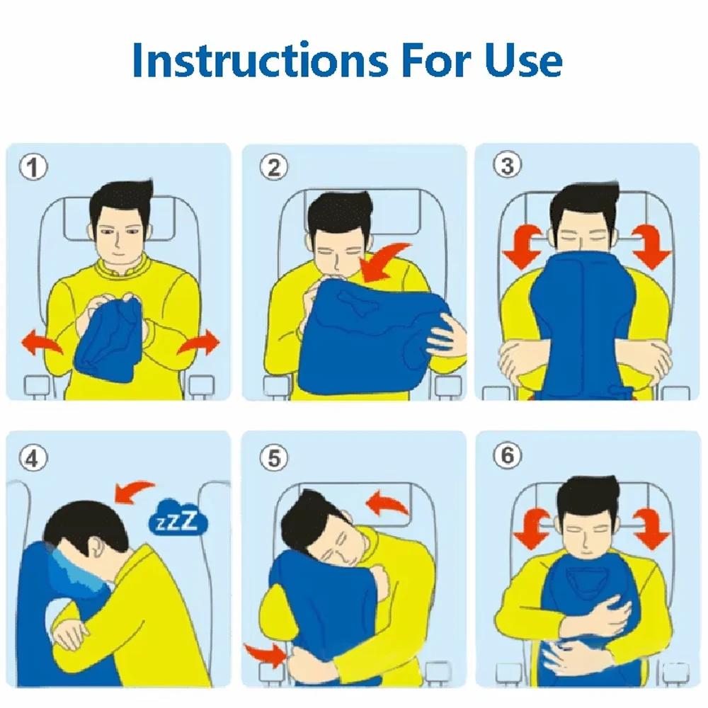 Inflatable Travel Pillow Office Nap Pillow Portable Cushion Neck Airplane Flight Outdoor Sleeping Bag Train  Sleep