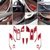 16Pcs Red Carbon Fiber Interior Door Control Kit Cover Trim For BMW X1 F48