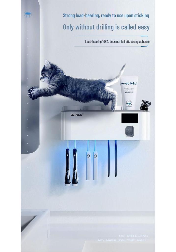 Philips Plug-Free UV Smart Toothbrush Sterilizer & Wall-Mounted Electric Holder