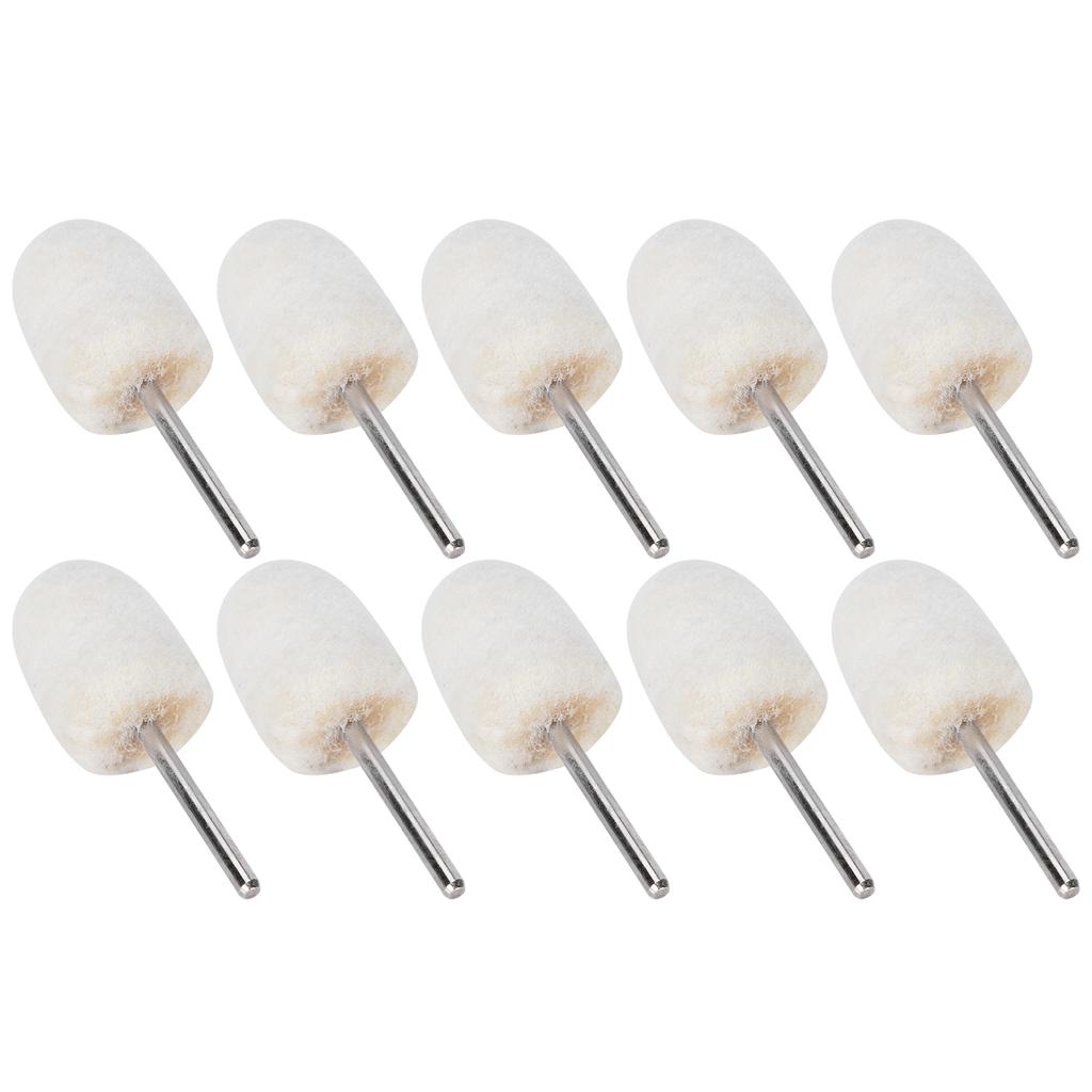 10pcs 0.6in Wool Grinding Head Portable Polishing Buffing Tools for Jewelry Jades Metal Glass