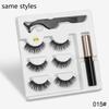 New 3 Pairs Normal Magnetic Eyelashes 5 Magnet 3D Mink Eyelashes Set With Eyeliner Tweezers Natural False LashesMakeup