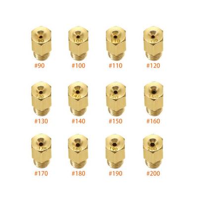 12 vnt. Karbiuratoriaus purkštukai / Rinkinys Karbiuratorius Mikuni 90- 200 Purkštukai Motociklas