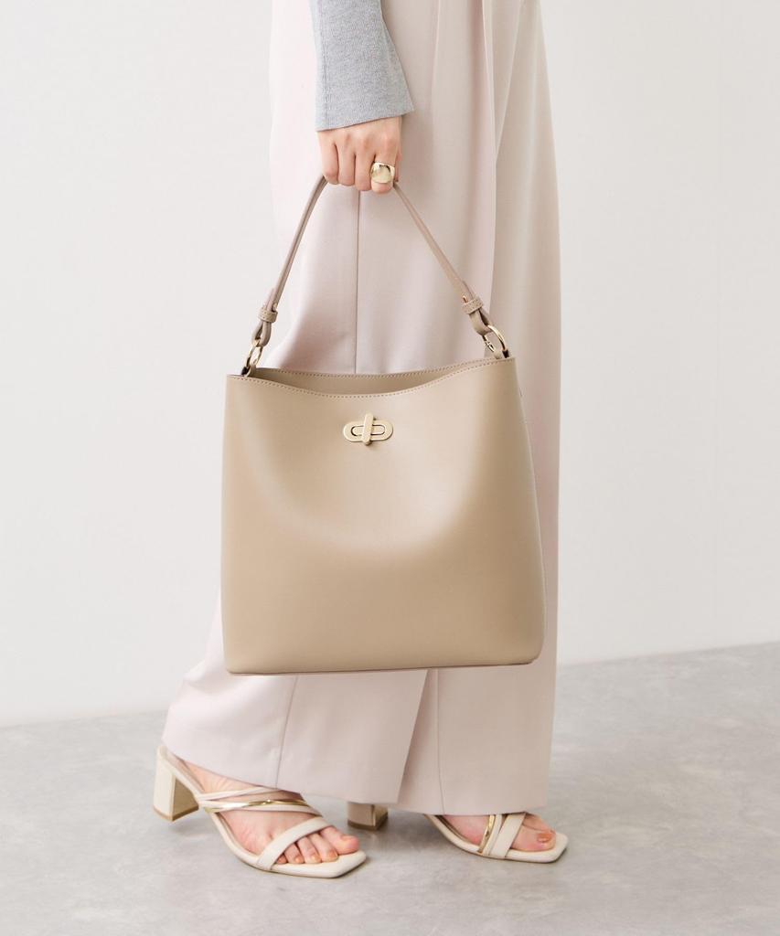 Oval Twist Shoulder Beige F [BIS] 3-Layer Bag/2WAY (27)