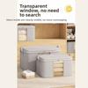 Non-woven Clothes Storage Bag Visible Dustproof Quilt Storage Bag Fishbone Pattern Foldable Storage Box