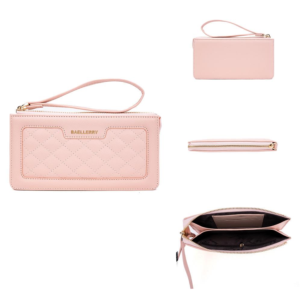 Baellerry Women's Cell Phone Bag Multi-card Slot Long Purse Zipper Coin Purse Fashion Pu Leather Wallet with Lanyard