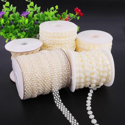 25 Meter Multi-Size ABS Imitation Pearl Chain Trim, for DIY Wedding Dress Decor