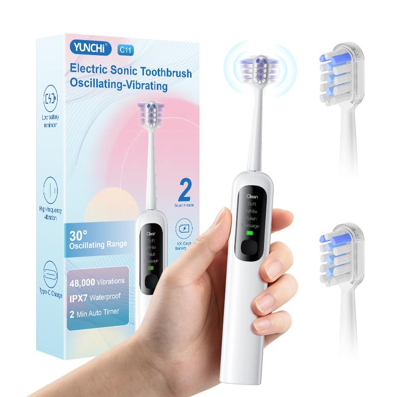 C11 Electric Toothbrush Sonic Sweeping Toothbrush 30 Scientific Swing 1 Brush Handle 2 Brush Head
