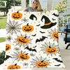 Plush Blanket with Spider Web, Bats, Witches Hats & Jack-O-Lanterns - UltraSoft Warm Throw Suitable for - Indoor/Outdoor Use, Cozy Style Bedspread for