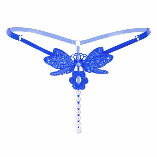 Chic Thong See-through Pornographic Underpants Embroidery Low Waist G-string for Inner Wear