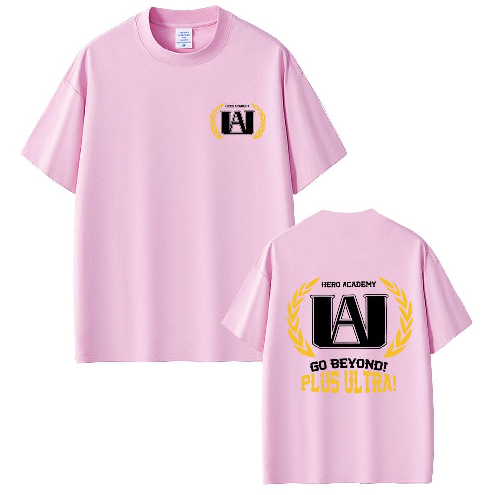 Anime My Hero Academia Go Beyond Plus Ultra Graphic T-shirts Men Women Casual Soft Cotton T-shirt Oversized Y2K Tees