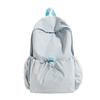 Schoolbag Japanese Solid Color Pleated Nylon Backpack Women's Large Capacity Lightweight Leisure Travel Backpack Women's College Student Computer Bag