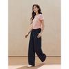 INMAN Women's Hemp Cotton Irregular Wide-Leg Jeans