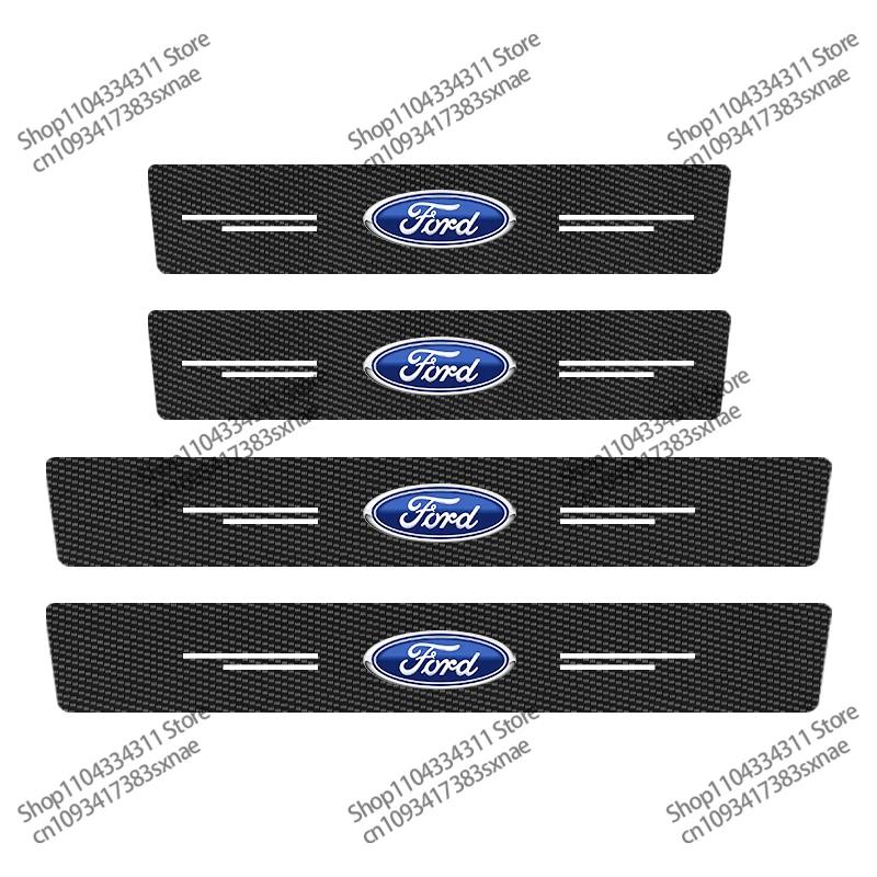 

Car Sticker 2025 Hot New 4Pcs Car Carbon Fiber Door Sill Strip Car Door Sill Protector For Ford Focus 2 3 4 Mondeo Fiesta ecospo