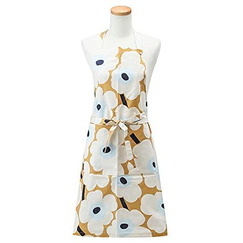 Marimekko Rasymatto Apron, Black and White with Polka Dots, Size 070692, Size 190, Length 84cm, Width 83cm [Parallel Import]
