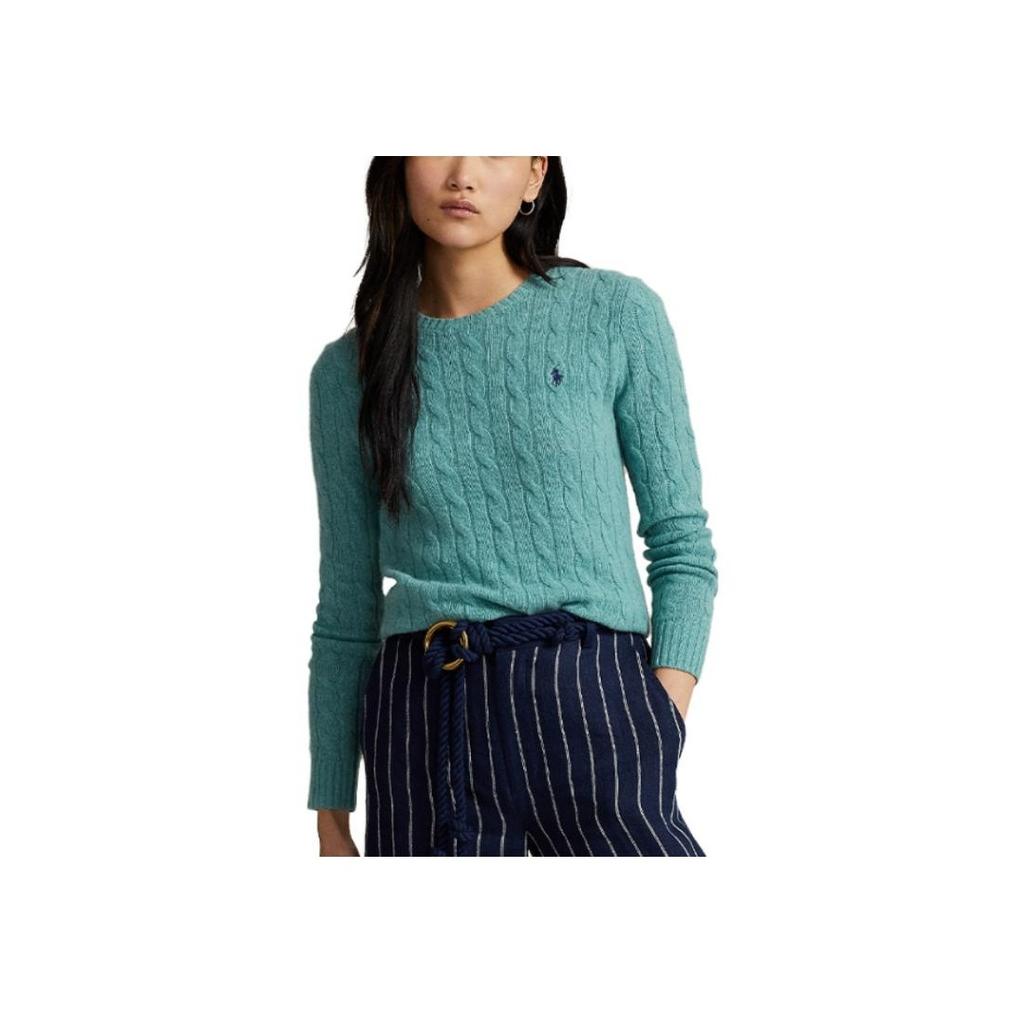 Polo Ralph Lauren Solid Color Long Sleeve Crew Neck Slim Fit Knit Sweater Women sweater Light-Blue WMPOSWENC020772-999