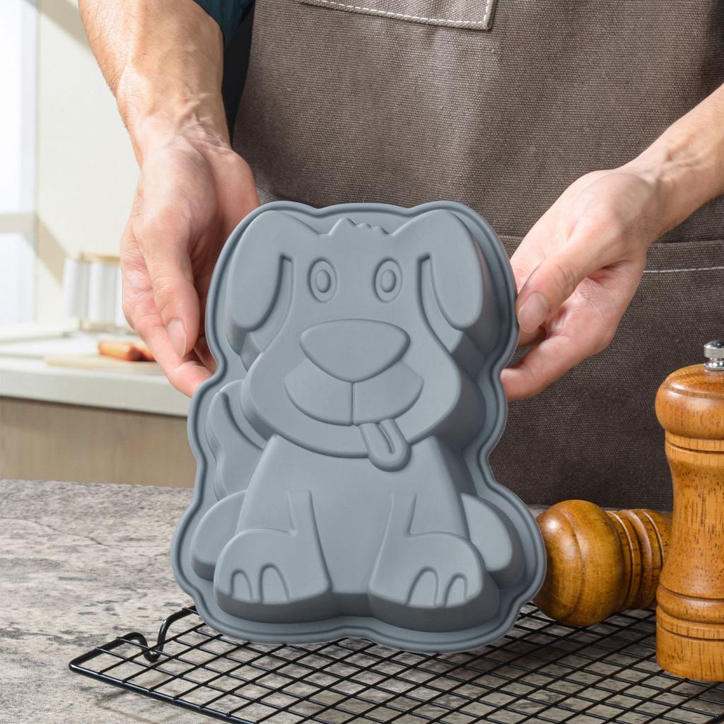 3 Stück Cartoon Silikon Backform Dinosaurier Nilpferd Hund Form Lebensmittelqualität Antihaft Niedliche Kuchenform