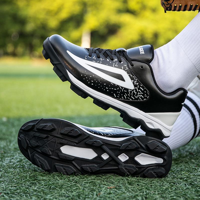 PU Leather Baseball Shoes Non-slip Men's Sports Shoes Waterproof Sneakers Elastic Trainers Rubber Soled Shoes