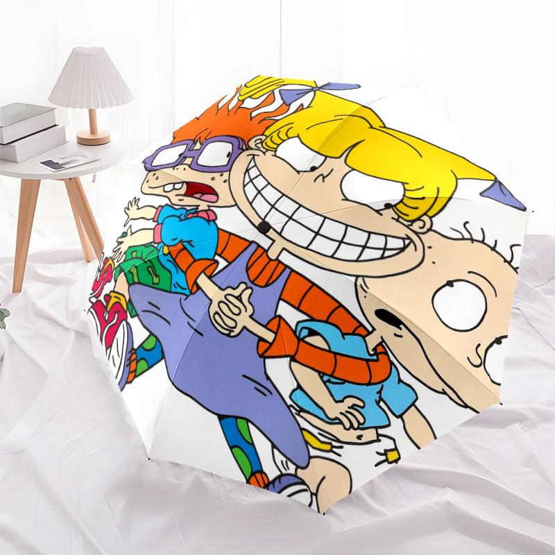 Rugrats pattern, automatic folding umbrella, portable and foldable design, 8 ribs, a Christmas or birthday gift.