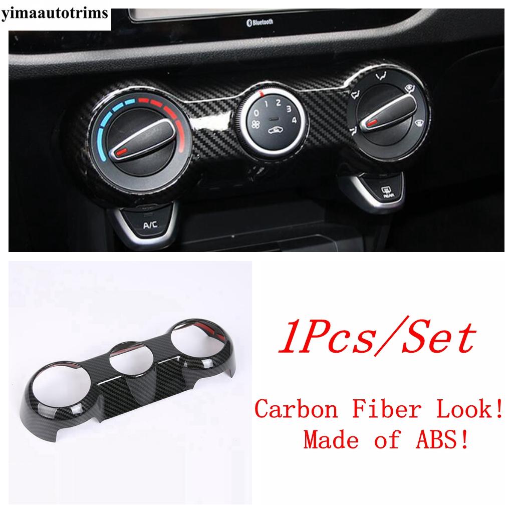 Gearbox Water Cup Holder Window Lift Button AC Vent Outlet Cover Trim Carbon Fiber Accessories For Kia Rio 4 X-line 2017 -