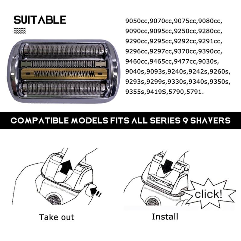 92S Series 9 Electric Shaver Replacement Head For Braun Electric Shaver 9290Cc 9291Cc 9370Cc 9293S 9385Cc 9390Cc