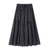 Women's Retro High-Waisted A-Line Floral Midi Skirt