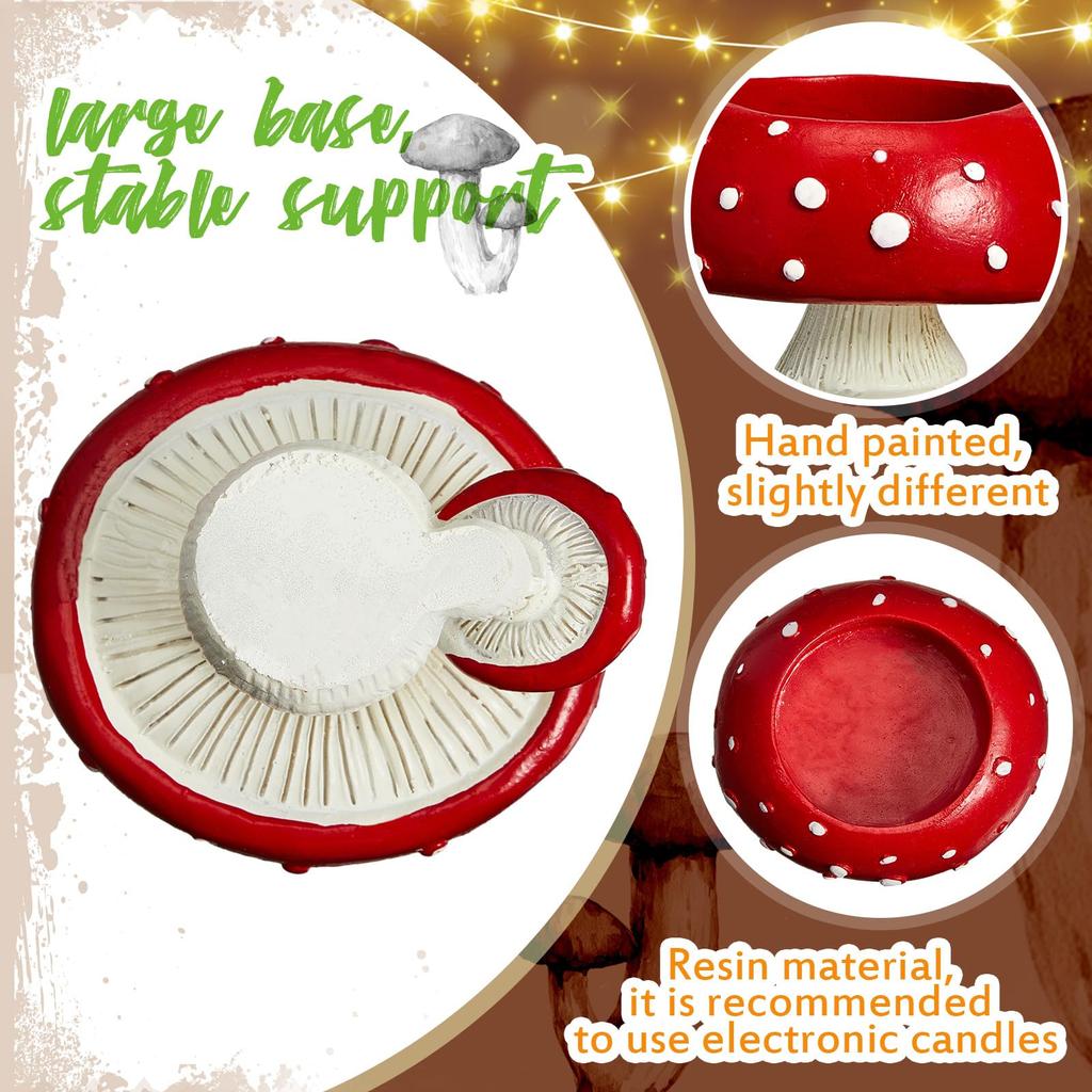 Cozy Mushroom Tealight Holders, Set of 1 Fairycore Farmhouse Decor for Table Centerpiece, Perfect Gift Idea