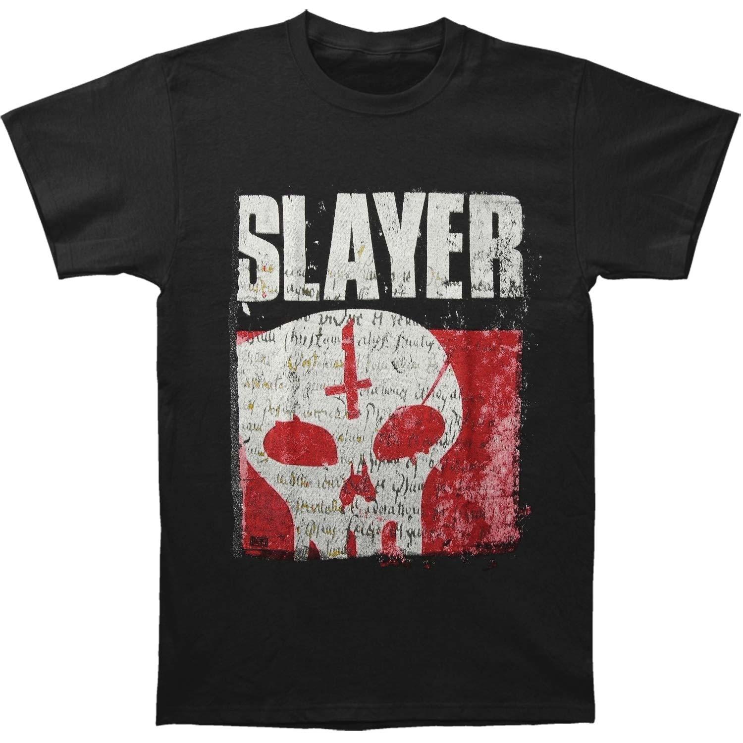 Men s Slayer Undisputed Attitude Skull T-Shirt Mens Womens Tees Top  Black 2XL
