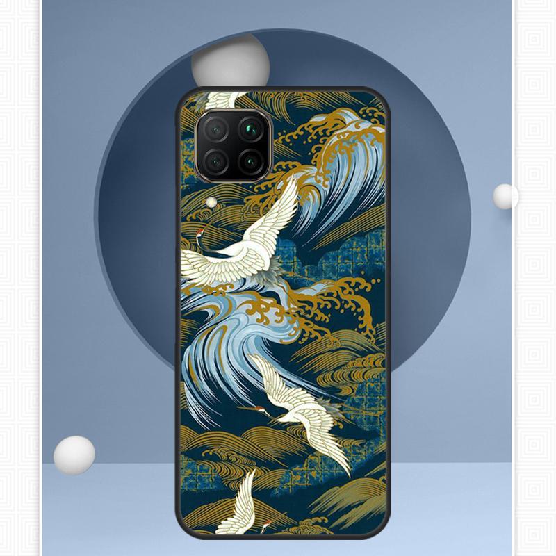 Red-crowned Crane Birds Japanese For Huawei Nova 12i 12s 11i 8i Y91 Y60 Y70 Y72 Y90 Y61 9 10 SE P20 P40 Lite P30 P60 Pro Case