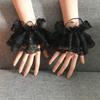 1 Pair Detachable Lace Wrist Cuffs Lolita Sweet Floral Ruffled Elastic Hand Sleeve Black White Fake Cuffs Wristband Accessories