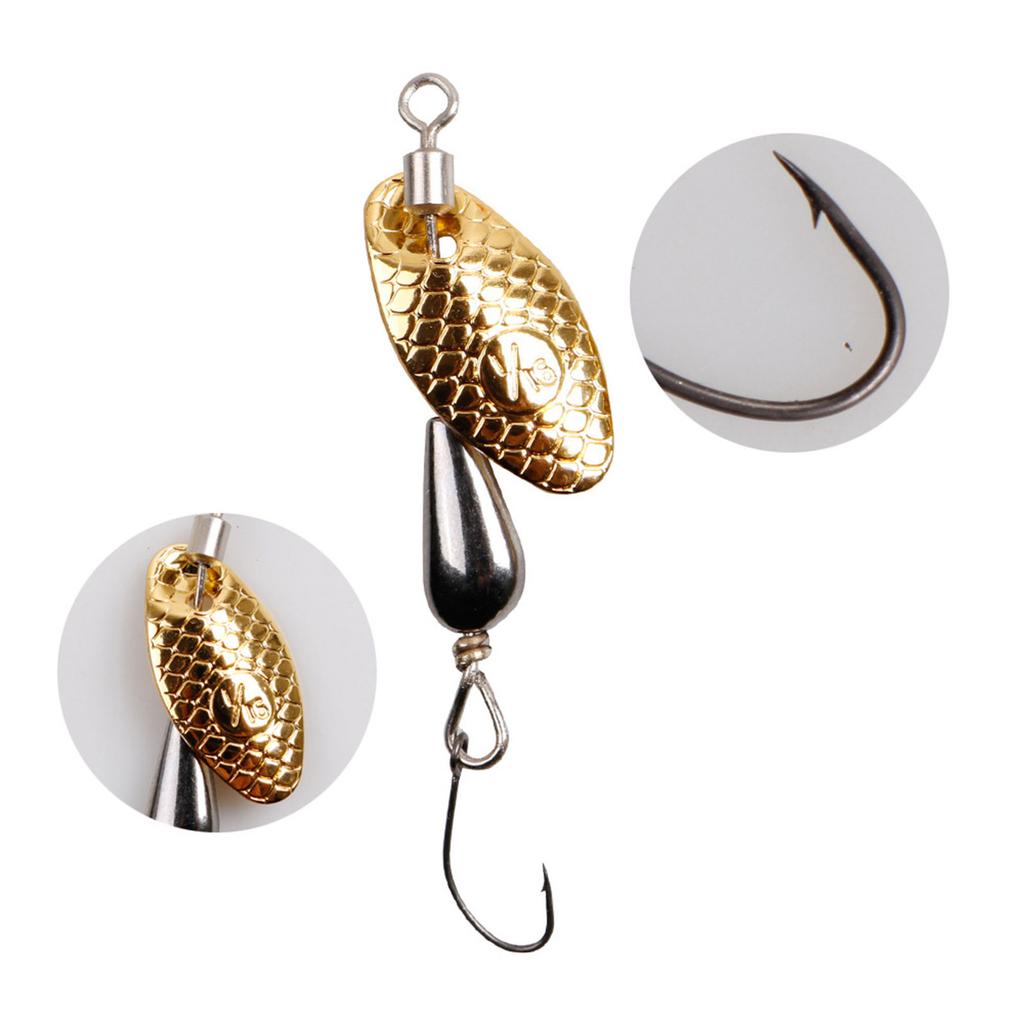 5Pcs Trout Fishing Spoons Lures Fishing Spinner Metal Hard Baits with Treble Hook Sequins Baits Crankbaits Easy to Use
