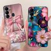 For Tecno Pop 6 GO Case BE6j Cute Bow Flowers Painted Cover Soft TPU Phone Case For Tecno Pop 6 Pro BE8 Pop6 GO Back Cover Coque