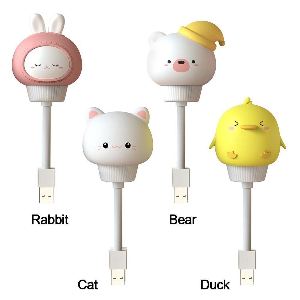 Dimmable USB Night Light Cute Bedside Lamp Cartoon Theme Feeding Light  Bedside Table