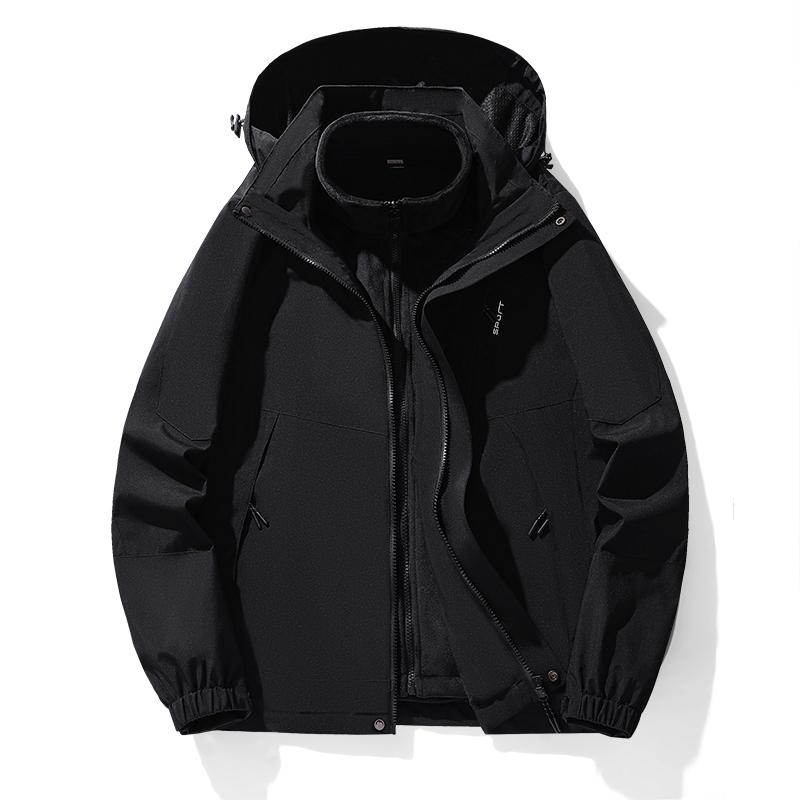 Uomo Autunno/Inverno Giacca a vento 3 in 1 Capispalla Coppia Abbigliamento da escursionismo e alpinismo Parka antivento impermeabile