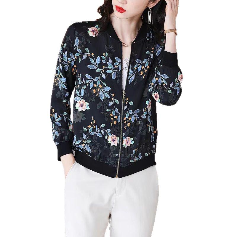 Mom's Chic Thin Baseball Jacket for Middle-Aged Women – Perfect for Spring and Autumn, Plus Size Available